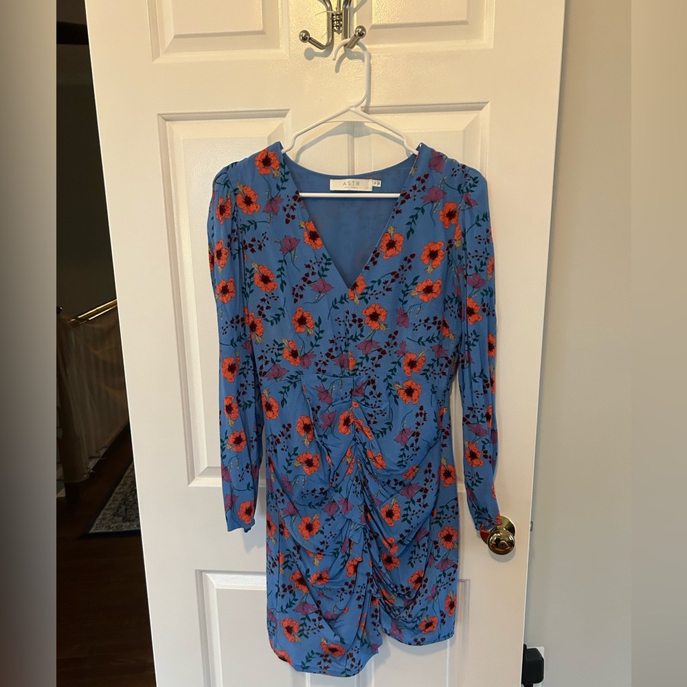 ASTR the label blue and orange floral dress
